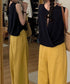 サマーニットタンクトップ 背中開き 夏服 前後2WAYリブニット ノースリーブトップス レディース ラウンドネックプルオーバー バックオープンニットソー きれいめ 80ZHONGYI-002