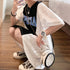 チュニックワンピース レディース 韓国 ミニワンピース レース切り替え aラインワンピ 半袖 春夏 パフスリーブ tシャツワンピース カジュアル 体型カバー 80BOCUI-001