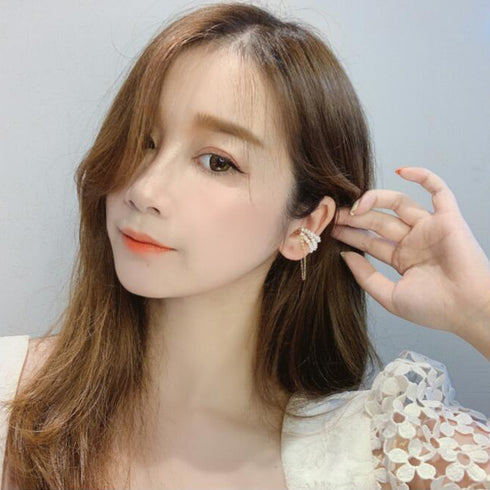 イヤーカフ チェーン レディース イヤーカフ チェーン レディース 片耳用 イヤリング マグネット キャッチ フェイクパール アクセサリー 80BYU-014