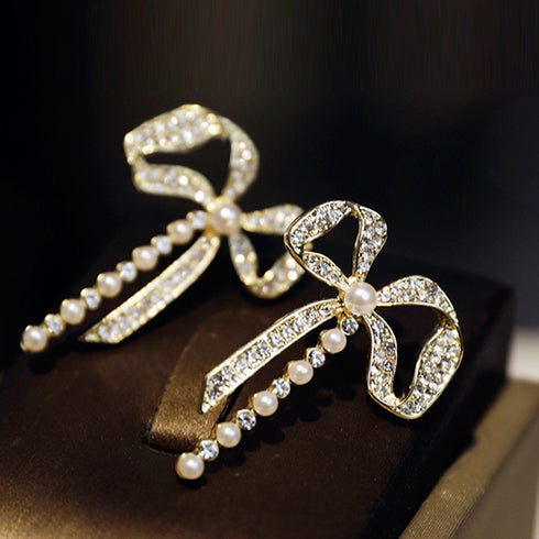 ピアス 蝶結び レディース ピアス 蝶結び レディース フェイクパール ジュエリー 大人 きれいめ ラインストーン アクセサリー フェミニン 80BYU-015