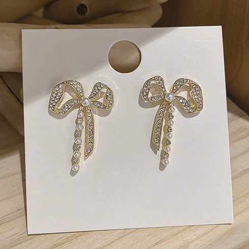 ピアス 蝶結び レディース ピアス 蝶結び レディース フェイクパール ジュエリー 大人 きれいめ ラインストーン アクセサリー フェミニン 80BYU-015