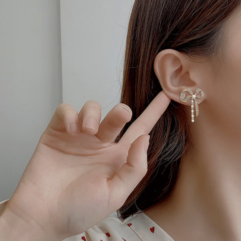 ピアス 蝶結び レディース ピアス 蝶結び レディース フェイクパール ジュエリー 大人 きれいめ ラインストーン アクセサリー フェミニン 80BYU-015