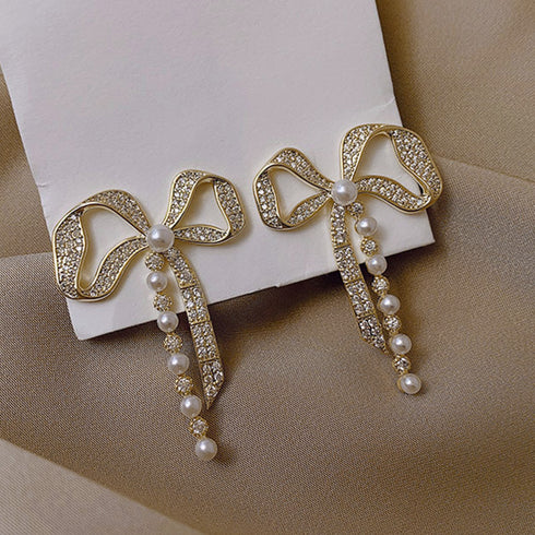 ピアス 蝶結び レディース ピアス 蝶結び レディース フェイクパール ジュエリー 大人 きれいめ ラインストーン アクセサリー フェミニン 80BYU-015