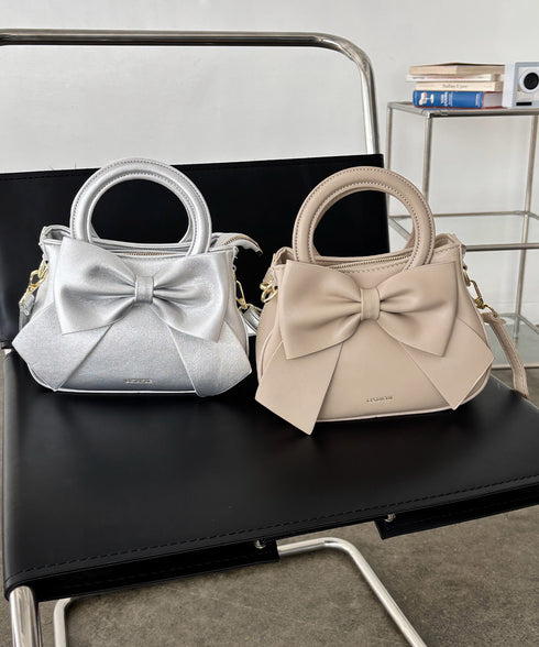 リボンハンドバッグ ミニショルダーバッグ レディース ビッグリボンミニバッグ おしゃれ 大人可愛い PUレザー肩掛けバッグ 斜めかけ鞄 小さめかばん コンパクト 80CHAON-001