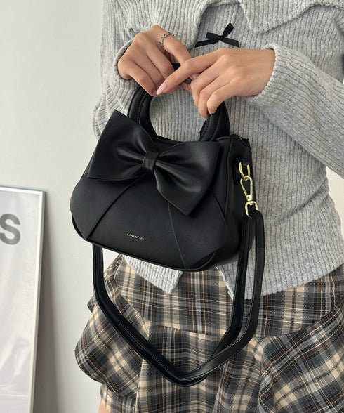 リボンハンドバッグ ミニショルダーバッグ レディース ビッグリボンミニバッグ おしゃれ 大人可愛い PUレザー肩掛けバッグ 斜めかけ鞄 小さめかばん コンパクト 80CHAON-001