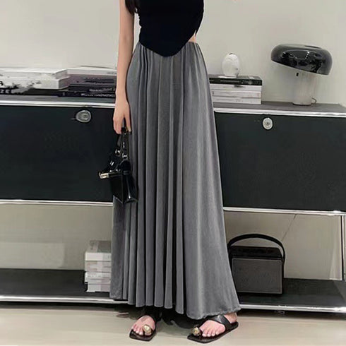 ロング丈とろみスカート レディース 春夏 韓国 低身長 マキシスカート きれいめ フレアスカート オフィスカジュアル aラインスカート 大人体型カバー 楽ちん夏服 80CHENRUN-001