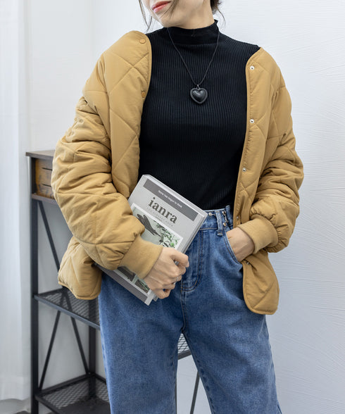 リブニットトップス きれいめ ハイネック ベーシック ニットインナー 着回しニット 重ね着 レイヤード フェミニン 長袖 ニットプルオーバーシンプル 無地 秋冬物 80CHENXN-001