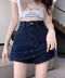 デニムスカパンハイウエストショートパンツ レディース チラ見せ防止キュロットスカート 美尻美脚Aラインスカパン 着やせミニ丈スカート お洒落脚長ショーパン 韓国風 80CHUNTAI-002