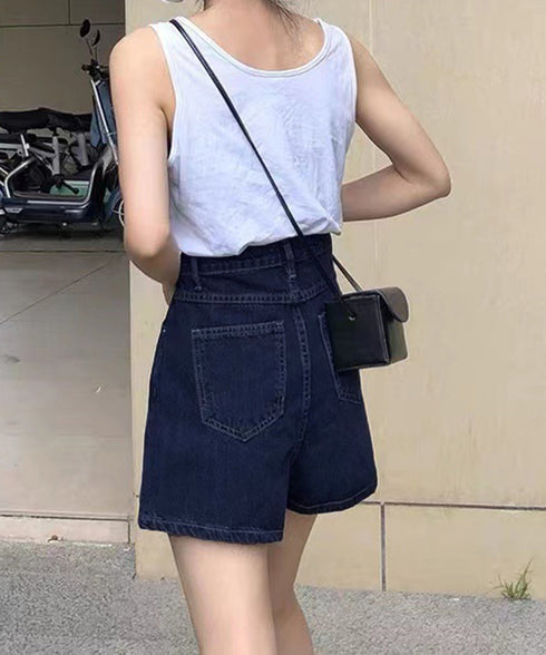 デニムスカパンハイウエストショートパンツ レディース チラ見せ防止キュロットスカート 美尻美脚Aラインスカパン 着やせミニ丈スカート お洒落脚長ショーパン 韓国風 80CHUNTAI-002