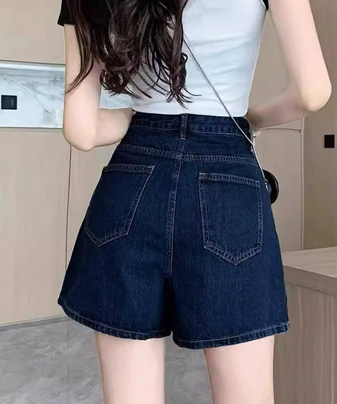 デニムスカパンハイウエストショートパンツ レディース チラ見せ防止キュロットスカート 美尻美脚Aラインスカパン 着やせミニ丈スカート お洒落脚長ショーパン 韓国風 80CHUNTAI-002