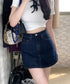 デニムスカパンハイウエストショートパンツ レディース チラ見せ防止キュロットスカート 美尻美脚Aラインスカパン 着やせミニ丈スカート お洒落脚長ショーパン 韓国風 80CHUNTAI-002