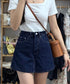 デニムスカパンハイウエストショートパンツ レディース チラ見せ防止キュロットスカート 美尻美脚Aラインスカパン 着やせミニ丈スカート お洒落脚長ショーパン 韓国風 80CHUNTAI-002