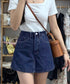 デニムスカパンハイウエストショートパンツ レディース チラ見せ防止キュロットスカート 美尻美脚Aラインスカパン 着やせミニ丈スカート お洒落脚長ショーパン 韓国風 80CHUNTAI-002