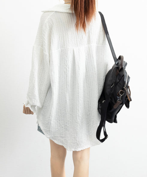 シャツカーディガン キャンディースリーブ シャツブラウス レディース 冷房対策羽織り 紫外線対策 ゆったり長袖トップス 着やせ 韓国風軽アウター春夏秋 ポロネック 80DAILAN-001