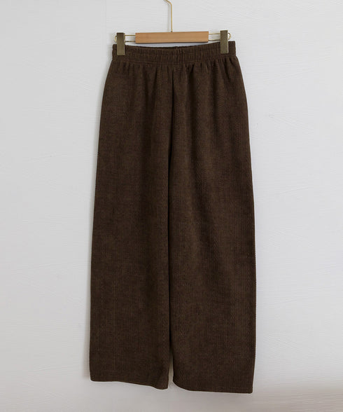 裏起毛ワイドパンツ あったかニットパンツ レディース ハイウエストイージーパンツ 裏ファーストレートパンツ厚手 暖かいロングパンツ 着やせ美脚脚長 韓国風ボトムス 80DANL-001