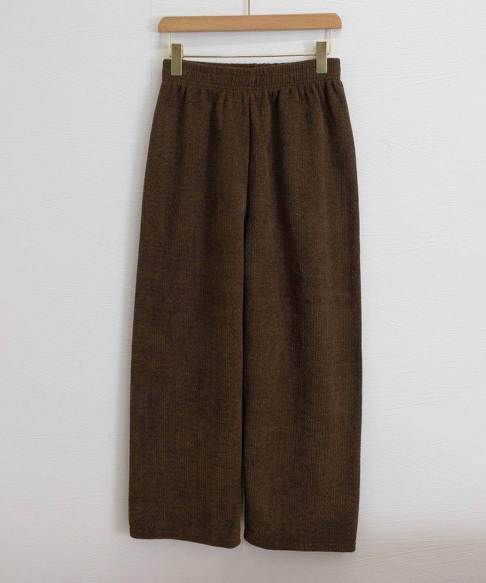 裏起毛ワイドパンツ あったかニットパンツ