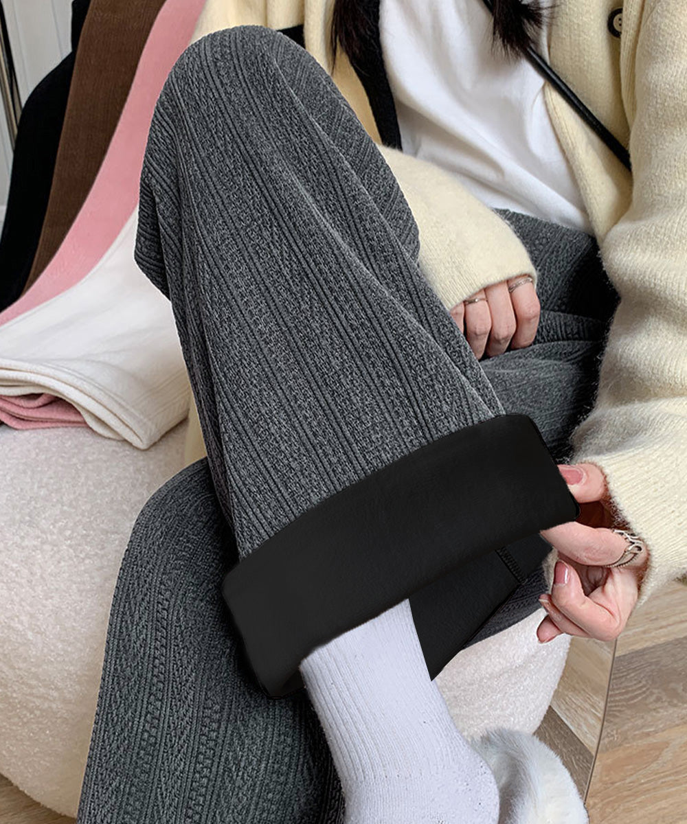 裏起毛ワイドパンツ あったかニットパンツ
