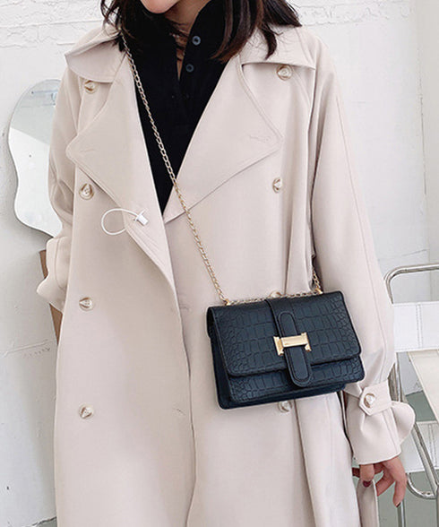 クロコ型押 ショルダーバッグ レディース スクエアバッグ チェーンバッグ 大人 肩掛けバッグ PUレザーバッグ フォーマル 通勤通学 80DONGJL-001