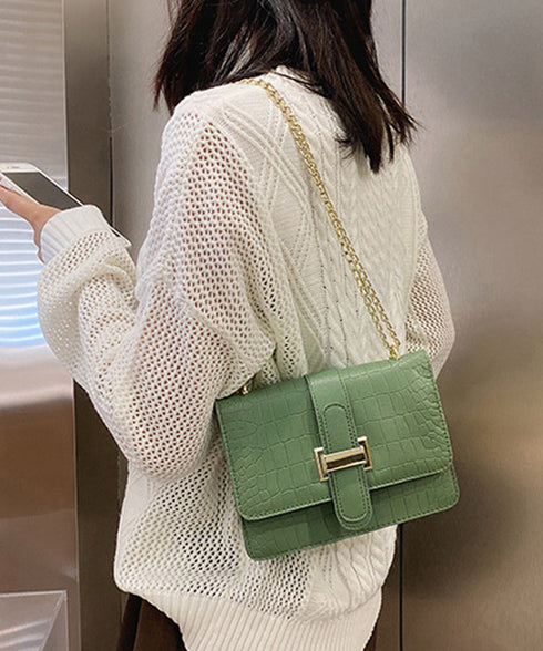 クロコ型押 ショルダーバッグ レディース スクエアバッグ チェーンバッグ 大人 肩掛けバッグ PUレザーバッグ フォーマル 通勤通学 80DONGJL-001