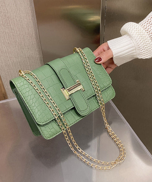 クロコ型押 ショルダーバッグ レディース スクエアバッグ チェーンバッグ 大人 肩掛けバッグ PUレザーバッグ フォーマル 通勤通学 80DONGJL-001