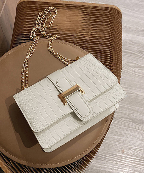 クロコ型押 ショルダーバッグ レディース スクエアバッグ チェーンバッグ 大人 肩掛けバッグ PUレザーバッグ フォーマル 通勤通学 80DONGJL-001