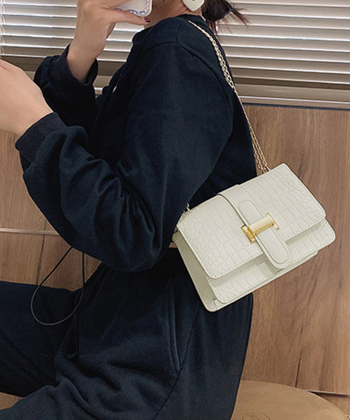 クロコ型押 ショルダーバッグ レディース スクエアバッグ チェーンバッグ 大人 肩掛けバッグ PUレザーバッグ フォーマル 通勤通学 80DONGJL-001