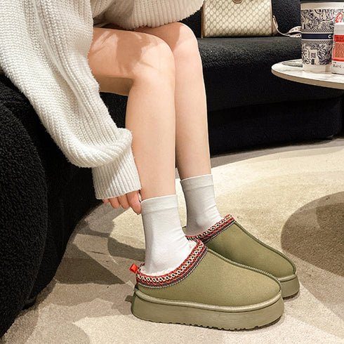 ムートンブーツ レディース ボアシューズ 暖かいファーシューズ 厚底靴 もこもこ スリッポンモカシン 歩きやすい フラットシューズ カジュアル 秋冬 防寒靴裏起毛 80DUSHI-003