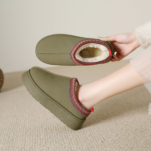 ムートンブーツ レディース ボアシューズ 暖かいファーシューズ 厚底靴 もこもこ スリッポンモカシン 歩きやすい フラットシューズ カジュアル 秋冬 防寒靴裏起毛 80DUSHI-003