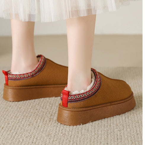 ムートンブーツ レディース ボアシューズ 暖かいファーシューズ 厚底靴 もこもこ スリッポンモカシン 歩きやすい フラットシューズ カジュアル 秋冬 防寒靴裏起毛 80DUSHI-003