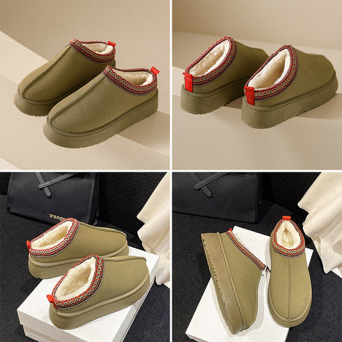 ムートンブーツ レディース ボアシューズ 暖かいファーシューズ 厚底靴 もこもこ スリッポンモカシン 歩きやすい フラットシューズ カジュアル 秋冬 防寒靴裏起毛 80DUSHI-003