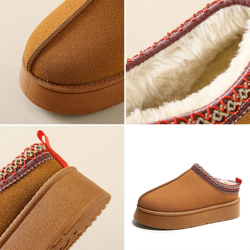 ムートンブーツ レディース ボアシューズ 暖かいファーシューズ 厚底靴 もこもこ スリッポンモカシン 歩きやすい フラットシューズ カジュアル 秋冬 防寒靴裏起毛 80DUSHI-003