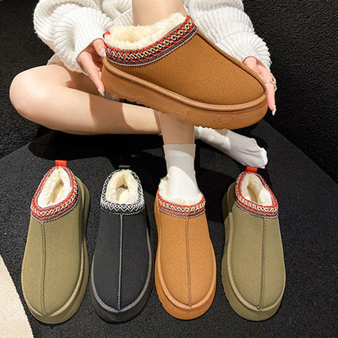 ムートンブーツ レディース ボアシューズ 暖かいファーシューズ 厚底靴 もこもこ スリッポンモカシン 歩きやすい フラットシューズ カジュアル 秋冬 防寒靴裏起毛 80DUSHI-003