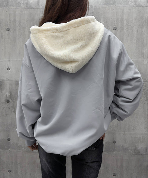 リバーシブルボアパーカージャケット韓国風 レディース もこもこボアアウター ゆったり おしゃれボアブルゾン あったかファージャケットカジュアル冬服 防寒保温暖かい 80GEGE-002