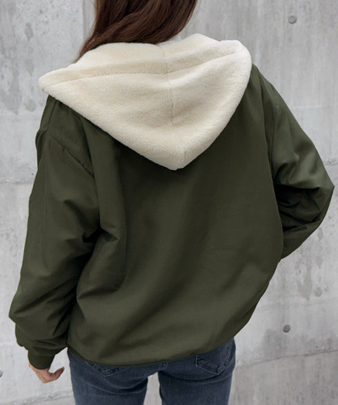 リバーシブルボアパーカージャケット韓国風 レディース もこもこボアアウター ゆったり おしゃれボアブルゾン あったかファージャケットカジュアル冬服 防寒保温暖かい 80GEGE-002