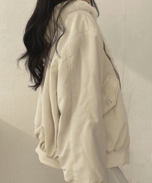 リバーシブルボアパーカージャケット韓国風 レディース もこもこボアアウター ゆったり おしゃれボアブルゾン あったかファージャケットカジュアル冬服 防寒保温暖かい 80GEGE-002