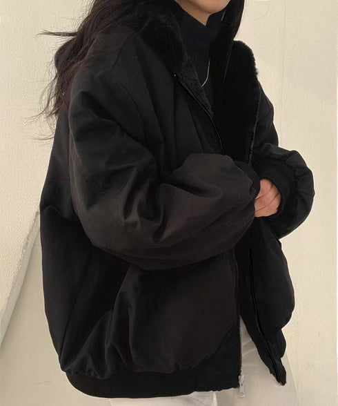 リバーシブルボアパーカージャケット韓国風 レディース もこもこボアアウター ゆったり おしゃれボアブルゾン あったかファージャケットカジュアル冬服 防寒保温暖かい 80GEGE-002