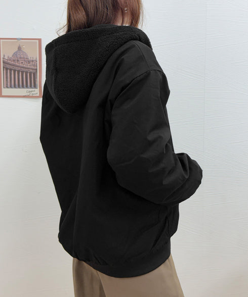 リバーシブルボアパーカージャケット韓国風 レディース もこもこボアアウター ゆったり おしゃれボアブルゾン あったかファージャケットカジュアル冬服 防寒保温暖かい 80GEGE-002