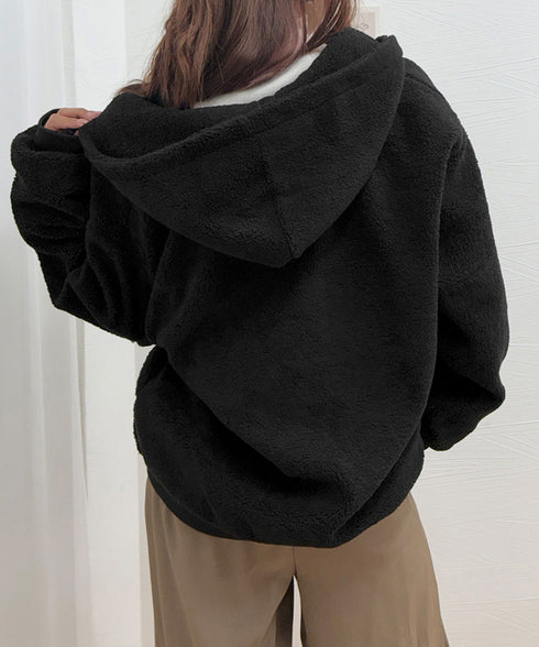 リバーシブルボアパーカージャケット韓国風 レディース もこもこボアアウター ゆったり おしゃれボアブルゾン あったかファージャケットカジュアル冬服 防寒保温暖かい 80GEGE-002