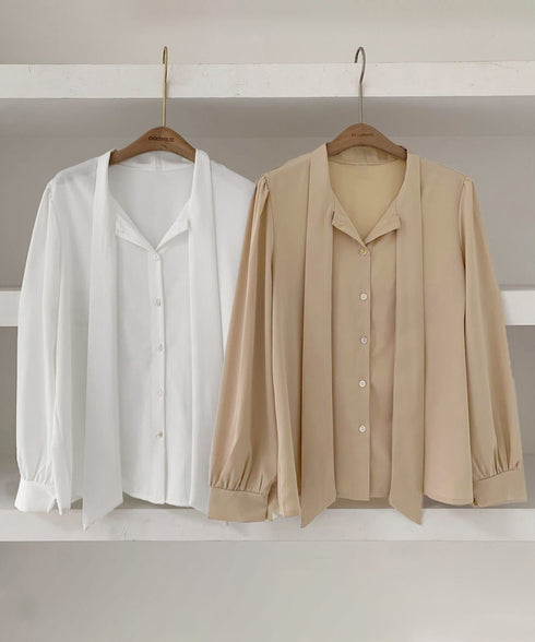 ボウタイブラウスリボンレディースきれいめ とろみブラウス オフィスカジュアル 通勤服体型カバー タイネックトップス 入学式卒業式 リボンタイブラウス長袖 上品春服 80GEGE-003