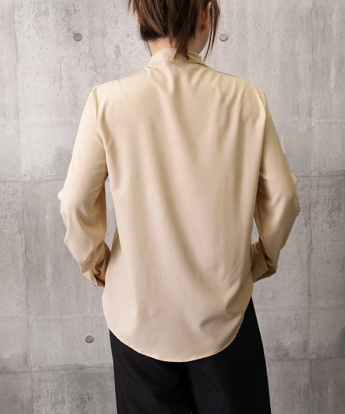 ボウタイブラウスリボンレディースきれいめ とろみブラウス オフィスカジュアル 通勤服体型カバー タイネックトップス 入学式卒業式 リボンタイブラウス長袖 上品春服 80GEGE-003