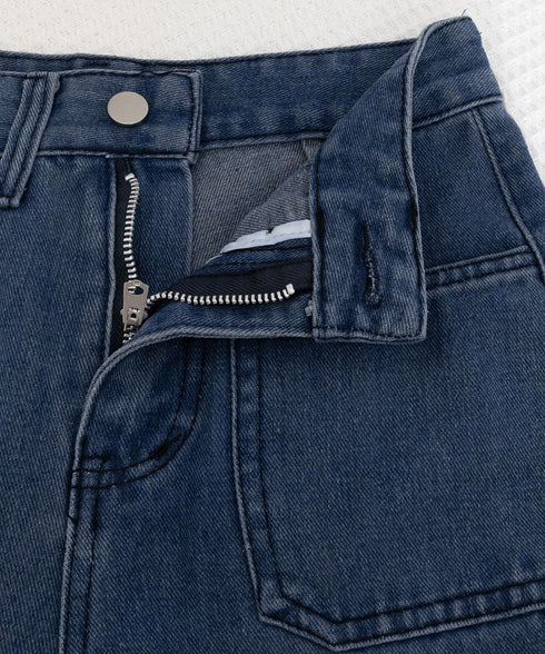 韓国風セミフレアデニムパンツ レディース ブーツカットデニム おしゃれ フロントポケットジーパン カジュアルきれいめ 細見え ハイウエストジーンズ美脚脚長 着やせ 80GUANGH-002