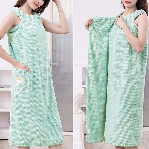ラップタオル 大人用 巻きタオル 速乾 スナップボタンタオルワンピース 大判バスタオル 海水浴 お風呂上がり プールラップバスローブ スイミング お着替えタオル 80HTENG-001