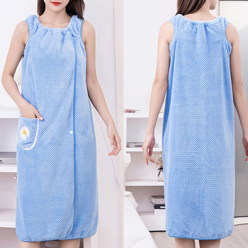 ラップタオル 大人用 巻きタオル 速乾 スナップボタンタオルワンピース 大判バスタオル 海水浴 お風呂上がり プールラップバスローブ スイミング お着替えタオル 80HTENG-001