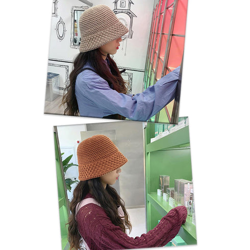 ニットバケットハット レディース ニットバケットハット レディース ニットキャップ 韓国風 あったか ニット帽子 大人 小物 おしゃれ 折りたたみ 秋冬物 80JIEMAO-001