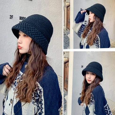 ニットバケットハット レディース ニットバケットハット レディース ニットキャップ 韓国風 あったか ニット帽子 大人 小物 おしゃれ 折りたたみ 秋冬物 80JIEMAO-001