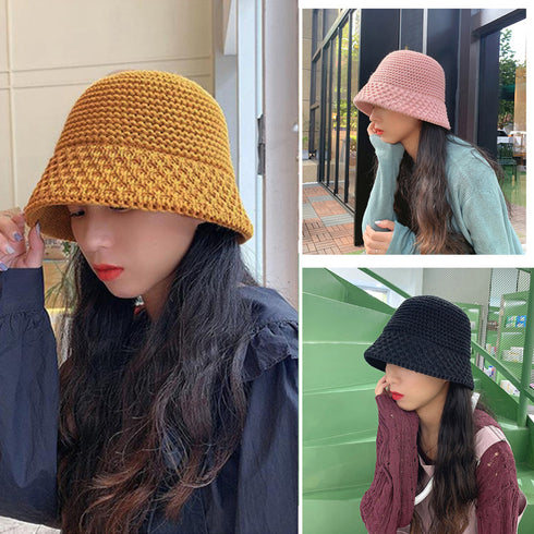 ニットバケットハット レディース ニットバケットハット レディース ニットキャップ 韓国風 あったか ニット帽子 大人 小物 おしゃれ 折りたたみ 秋冬物 80JIEMAO-001