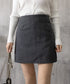 ウールライクミニタイトスカート 美脚脚長 ハイウエストスカートレディース 膝上丈Aラインスカート ウール風ショートスカート インパン裏地付きスカート 可愛い 無地 80JIY-001