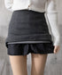 ウールライクミニタイトスカート 美脚脚長 ハイウエストスカートレディース 膝上丈Aラインスカート ウール風ショートスカート インパン裏地付きスカート 可愛い 無地 80JIY-001