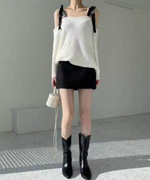 ウールライクミニタイトスカート 美脚脚長 ハイウエストスカートレディース 膝上丈Aラインスカート ウール風ショートスカート インパン裏地付きスカート 可愛い 無地 80JIY-001