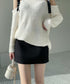 ウールライクミニタイトスカート 美脚脚長 ハイウエストスカートレディース 膝上丈Aラインスカート ウール風ショートスカート インパン裏地付きスカート 可愛い 無地 80JIY-001